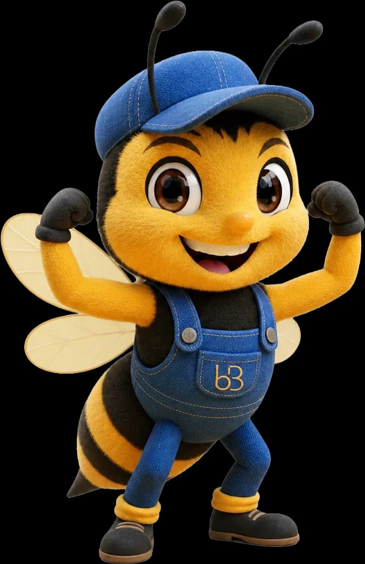 beeBAAHM mascot flexing muscles