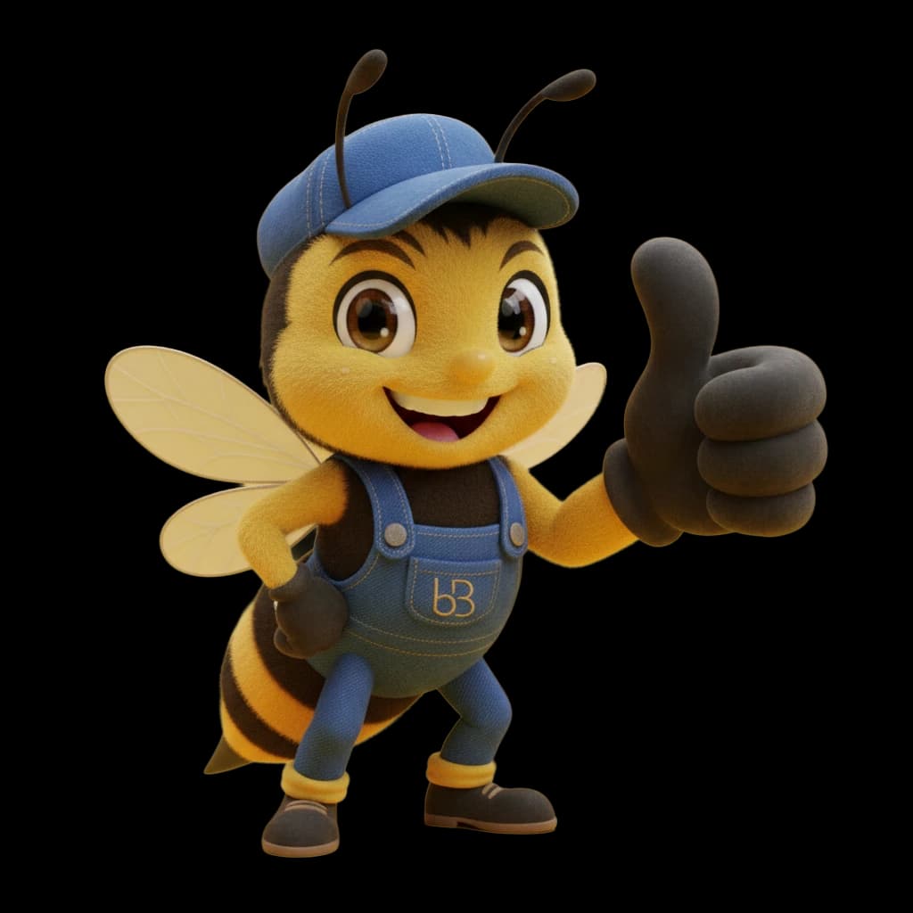 beeBAAHM mascot giving a thumbs up