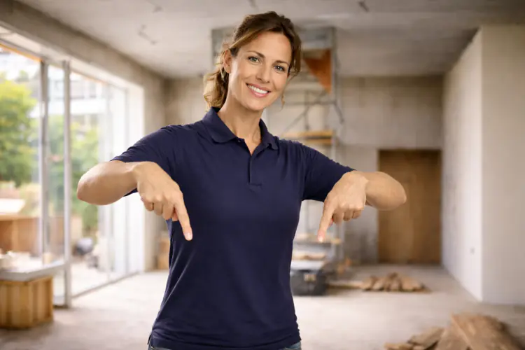 Group of tradeswomen pointing at the beeBAAHM search box